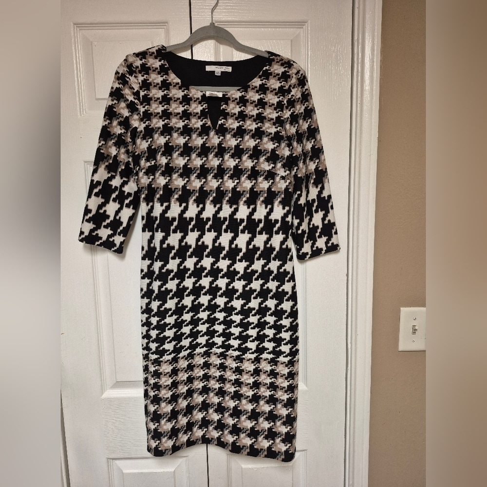 Studio ONE Houndstooth Dress with 3/4 Sleeves Size 6